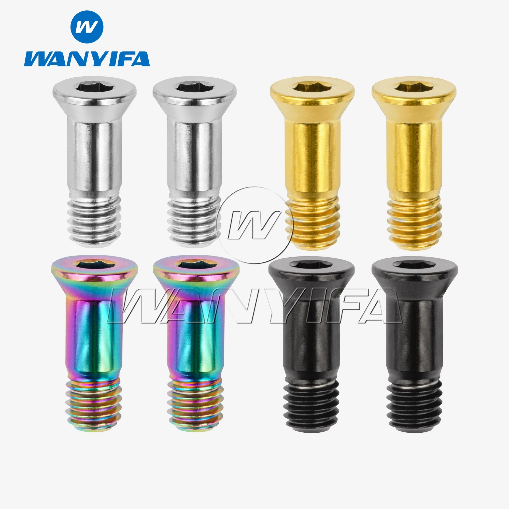 Wanyifa Titanium Bicycle Rear Derailleur Jockey Wheel Bolt M5x14.5 Bolt MTB Bike Guide Roller Bolt Screw 2pcs/lot