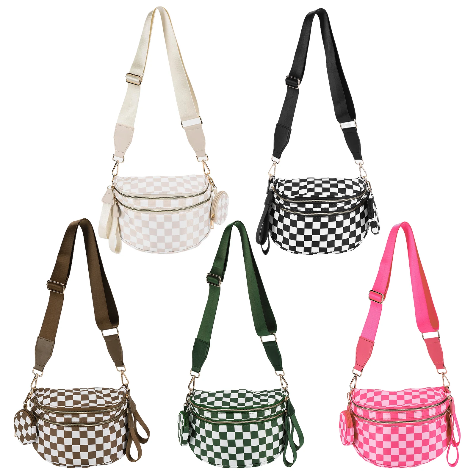 حقيبة كتف مربعة مع حزام قابل للتعديل، حقيبة فاني باك بوم للنساء، تسوق يوميًا