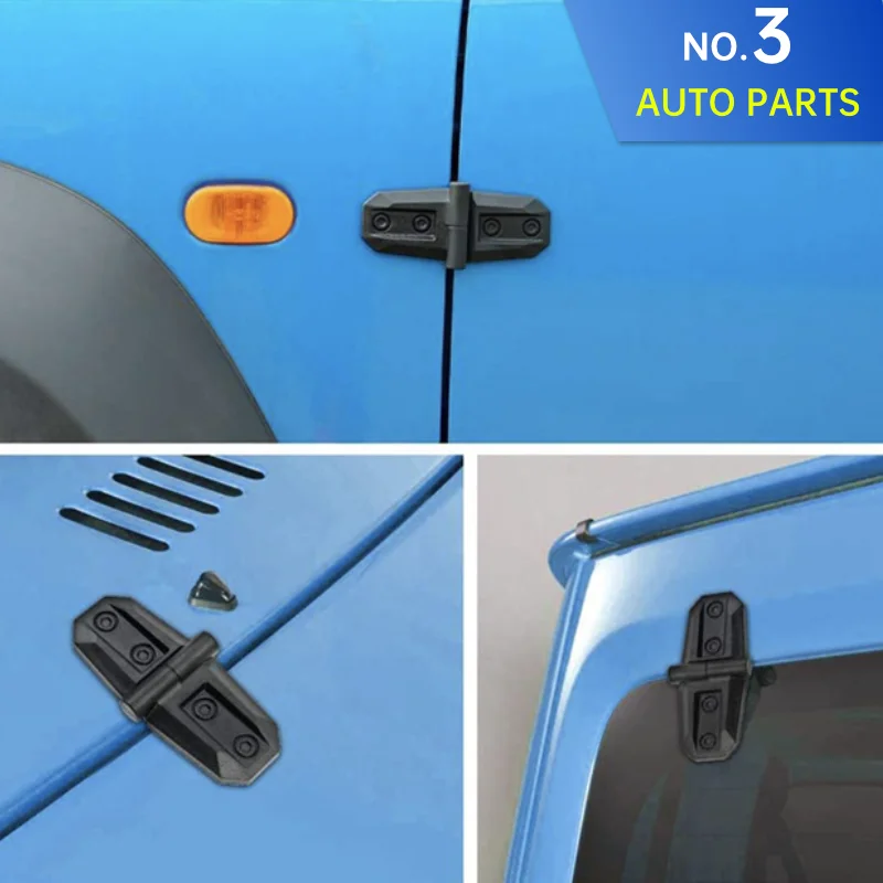 4Pcs ABS Car Engine Hood Door Hinge Decoration Cover Trim For Suzuki Jimny JB64 Sierra JB74W 2019 2022 Exterior Styling Accessor