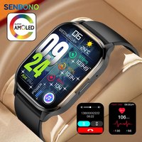 SENBONO 2023 AMOLED Smart Watch Bluetooth Call Watch 2.01 Inch HD Alway On Display Fitness Tracker Sport Smartwatch Men Women