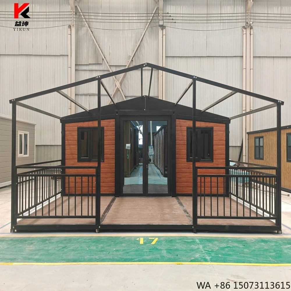 20FT 30FT 40FT Double Wing Expandable Container House Modern Prefab Tiny Home Vacation Cabin for Airbnb Resort Homestay