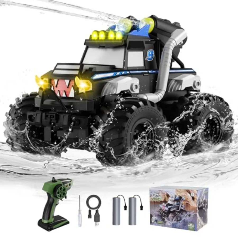 

Remote Control Car Waterproof Monster Trucks Toys 1:18 Amphibious RC Cars 2.4 GHz 4WD All Terrain Off-Road Pickup Toy Truck Toy