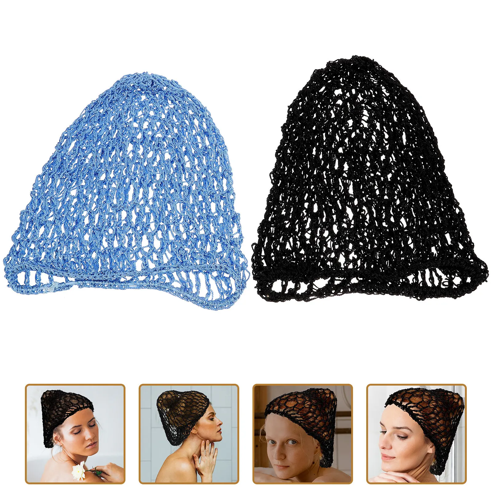 2Pcs Mesh Hair Net for Women Sleeping Breathable Crochet Hair Wrap Comfortable Elastic Fit for Buns Sew in Weave Plopping