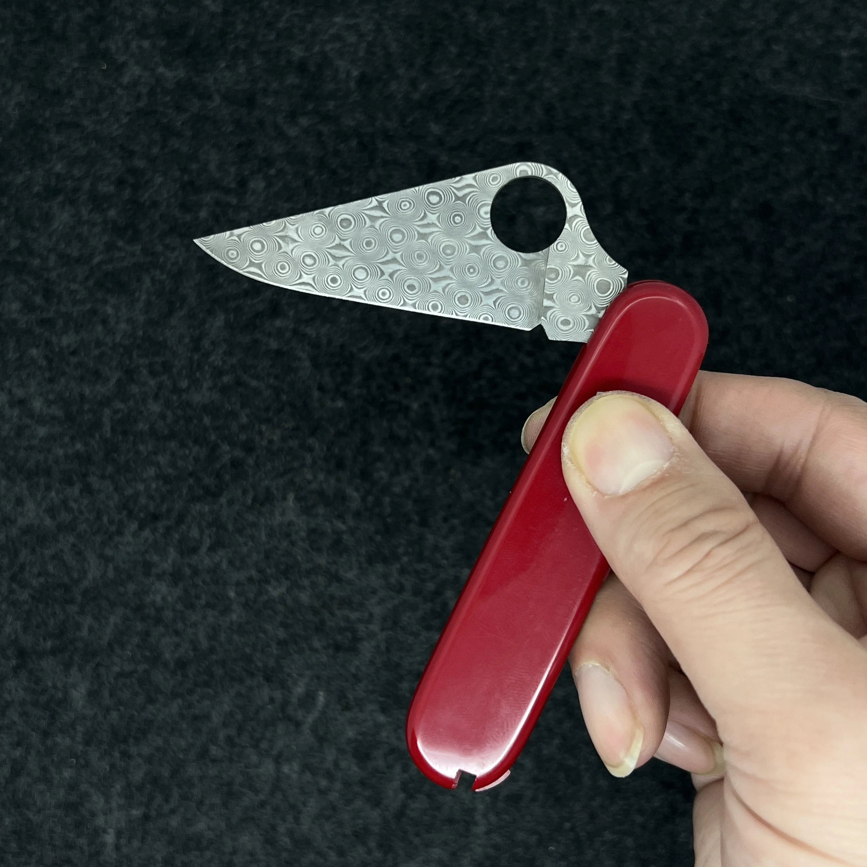 

Handmade Damascus powder steel Replacement Large Blade For 91mm Victorinox Swiss Army Knife SAK Folding Knife DIY Accessories