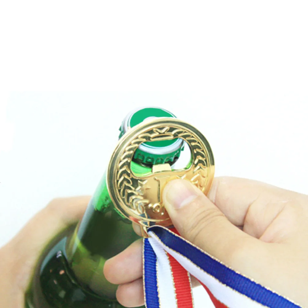 

Gold Medal Shaped Zinc Alloy Bottle Opener Metal Beer Opener Creative Home Decoration Party Favor Gift Easy Storage