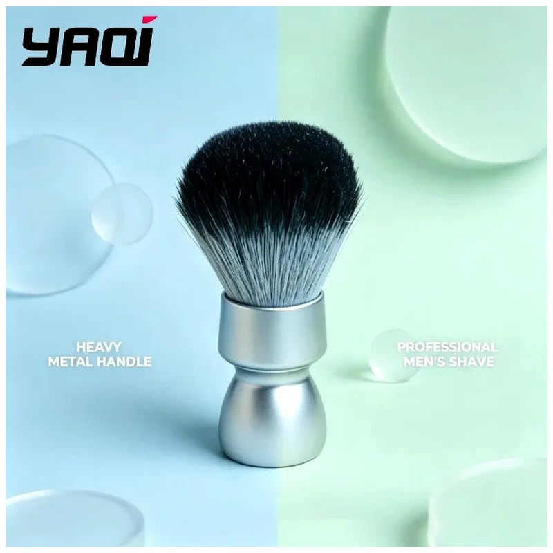 For Mens Shave Professional Shaving Brush 24mm Heavy Metal Handle Timber Wolf Synthetic Hair Tuxedo Knot 2026 YAQI