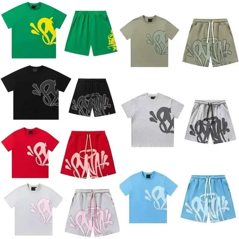 Sy T-Shirt Shorts Men Set High Quality Letters Print Short Sleeve Tracksuit Women Casual Loose Clothes Harajuku