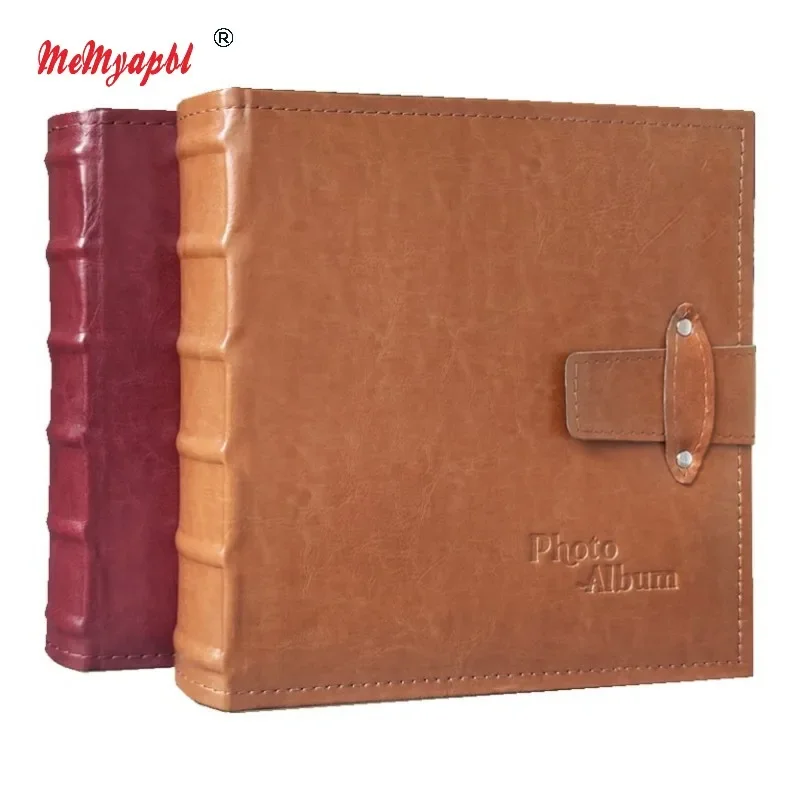 

Big 6 inches 4R PU Leather Photo Album Pocket With Message Line Baby Book Memories Interleaf Type For Wedding Travel 200 Photos