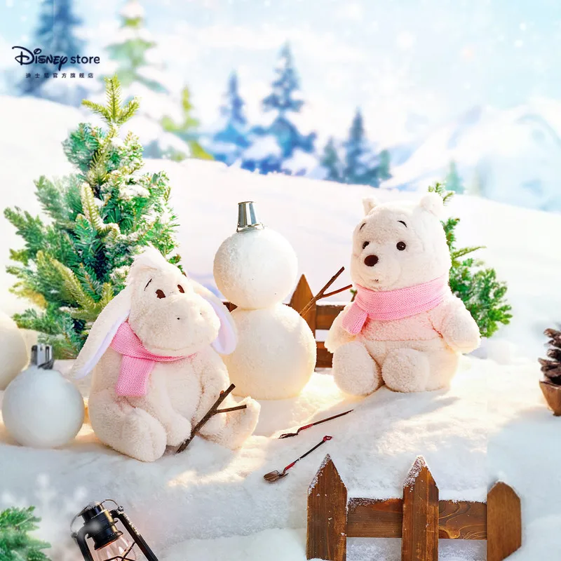 ملحقات ديزني سلسلة الشتاء على شكل قلب ويني بوه دمية قطيفة لطيفة لغرفة النوم ألعاب مرافقة على شكل قلب هدايا العطلات العصرية #1