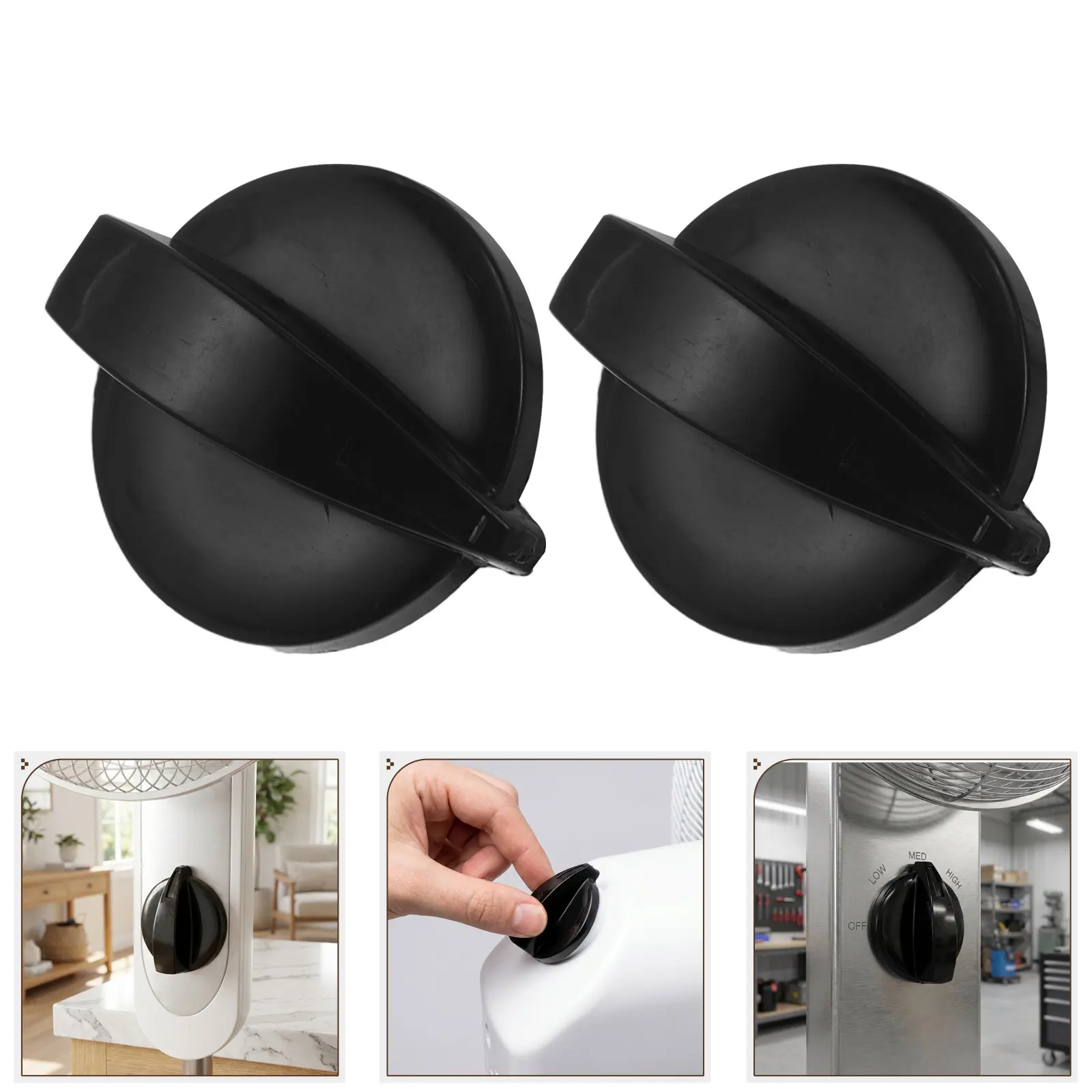 6pcs Industrial Floor Fan Switch Rotary Box Fan Switch Replacement Speed Selector Knobs Plastic Pointer Dial Cap for Workshop
