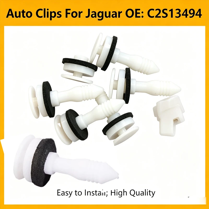 20Pcs White Plastic Door Trim Pannel Clips with Sealer Push Pin Studs  Compatible with Jaguar S X-Type OEM#C2S13494 Trim Clip
