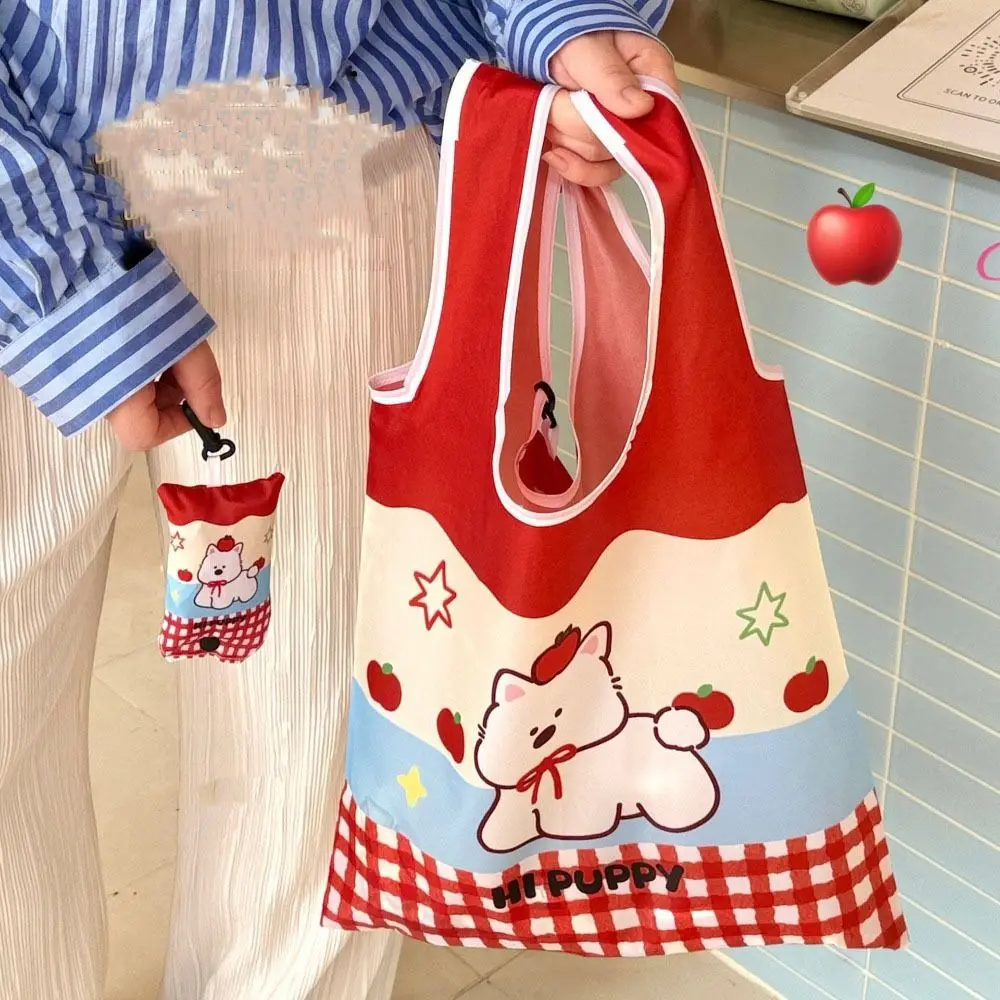 

Tote Bag Kawaii Foldable Shopping Bag Reusable Waterproof Supermarket Storage Bag Large Capacity Nylon Handbag Travel