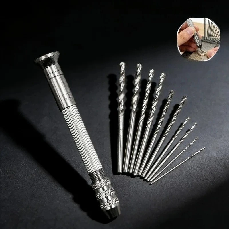 Manual Steel Round Cap Pin Vise for Woodworking Watch Repair Jewelry Hole Punching Resin Craft DIY Precision Hand Tool