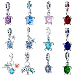 925 Sterling Silver Ocean Sea Turtle Dangle Nautical Ferry Beads Fit Original Pandora Charms Silver 925 Bracelet Women Jewelry