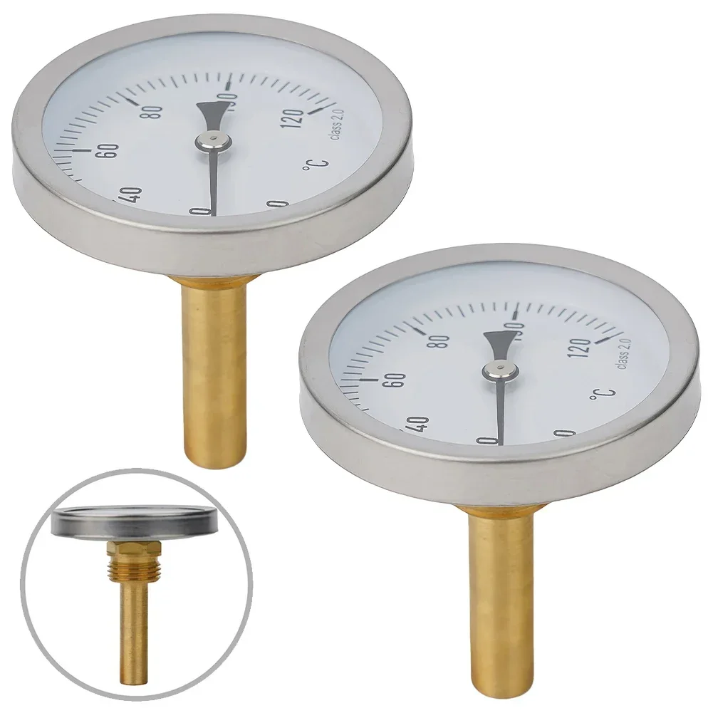 2pc Thermometer Meter With Copper Sheath 1/2