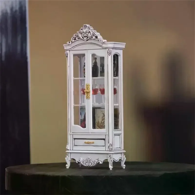 ตู้เก็บของจำลองสไตล์วินเทจสำหรับบ้านตุ๊กตา 1/12 ตู้โชว์ ตู้เก็บของเล่น ตู้ไวน์ เฟอร์นิเจอร์ตกแต่งบ้านตุ๊กตา ของเล่น