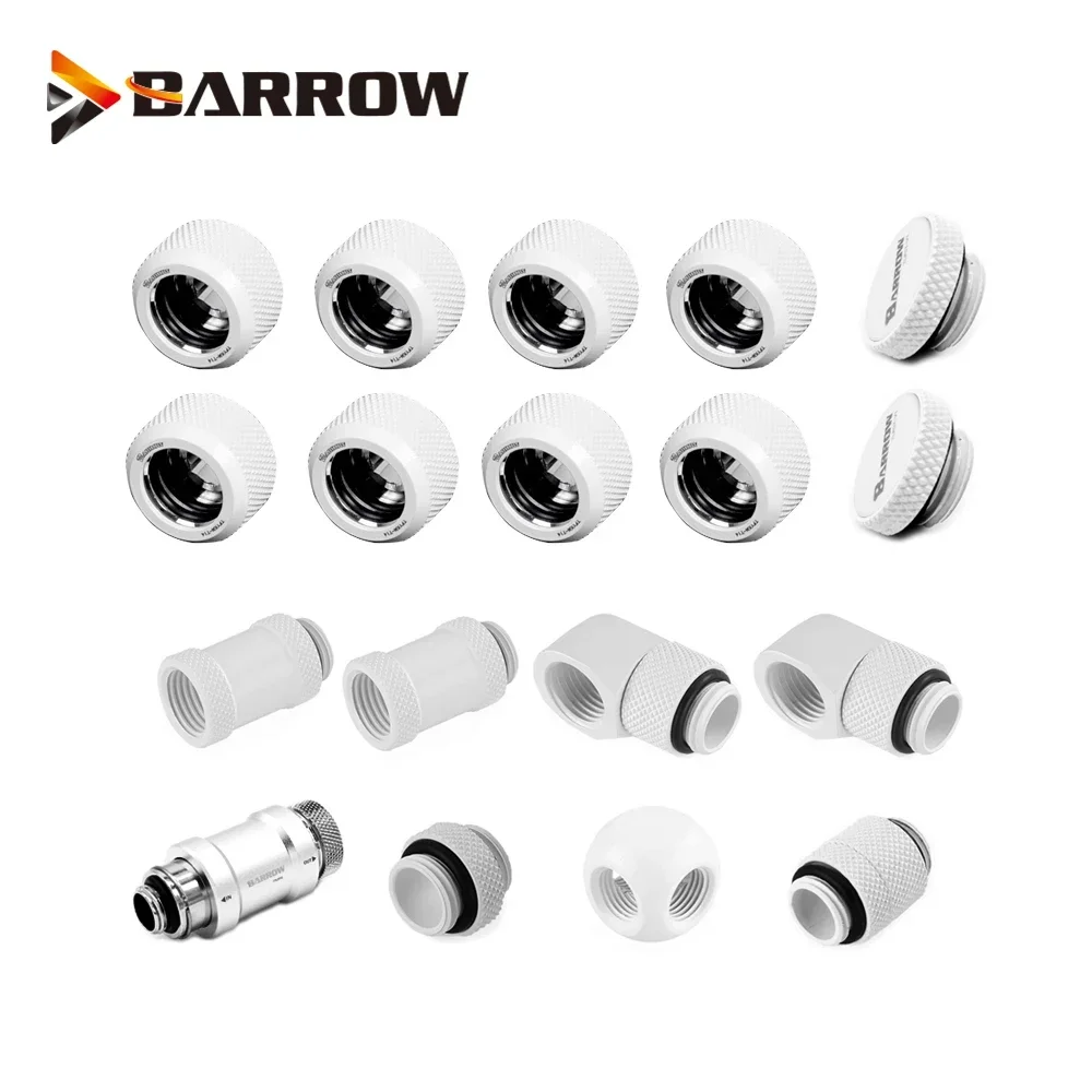 Barrow Water Cooling Hand Compression Hard Tube Fitting / Rigid Tubing Water Cooling Metal Connector G1/4 Fitting PETG Acrylic