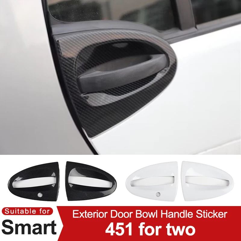 For Smart Brabus 451 Fortwo Car Exterior Door Armrest Cover Door Handle Decoration Sticker Interior Modification Accessories