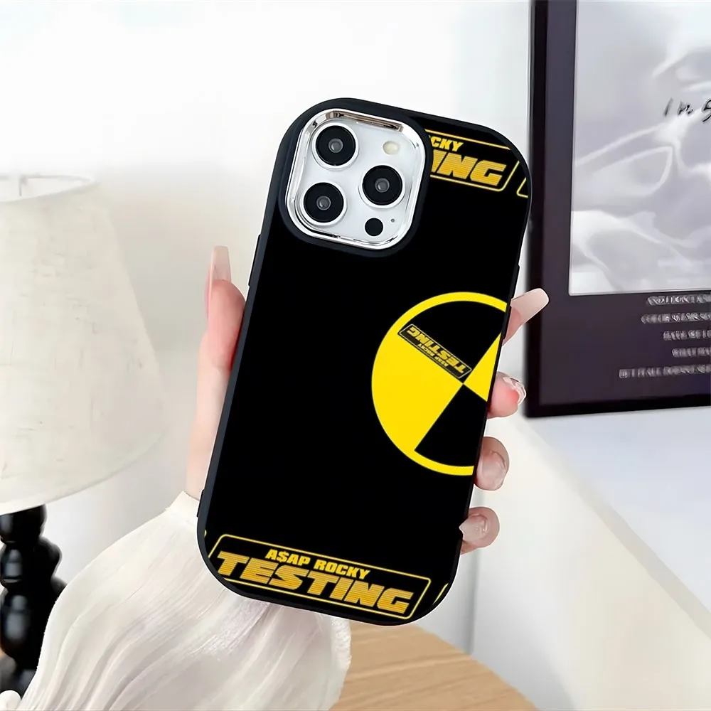 ASAP Mob Asap Rocky Rapper TESTING Phone Case Plating Camera Oval Soft Silicone For IPhone 16 15 11 12 13 14 Pro Max Thicken Ca