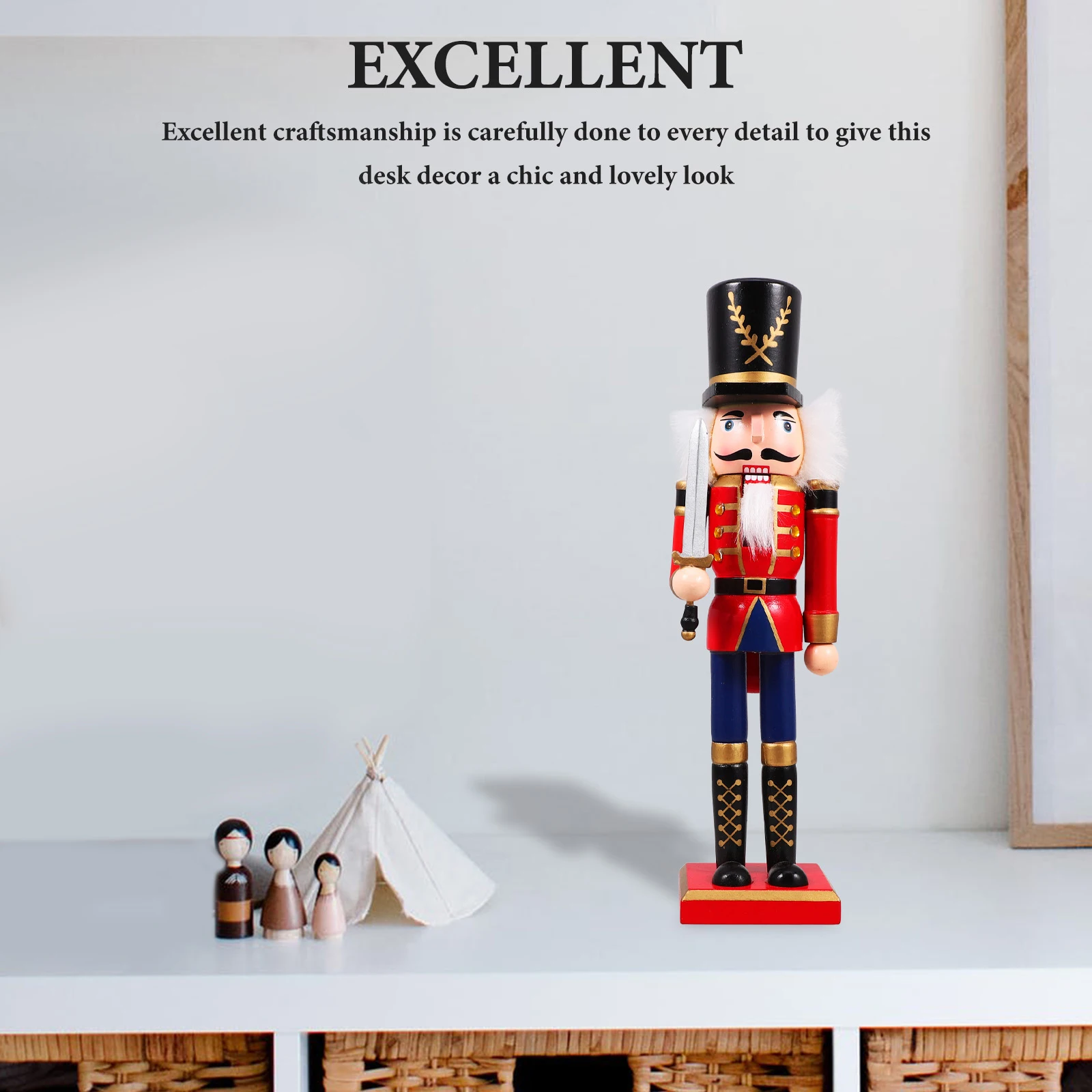 

Wooden Nutcracker Xmas Soldier Christmas Table Ornament Holiday Desktop Decoration Wooden Nutcracker Wood Nutcrackers Decor