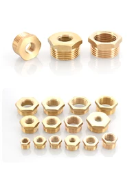 Brass Hex Bushing Reducer Pipe Fitting 1/8 1/4 3/8 1/2 3/4 F to M Threaded Reducing Copper Water Gas Adapter Coupler Connector