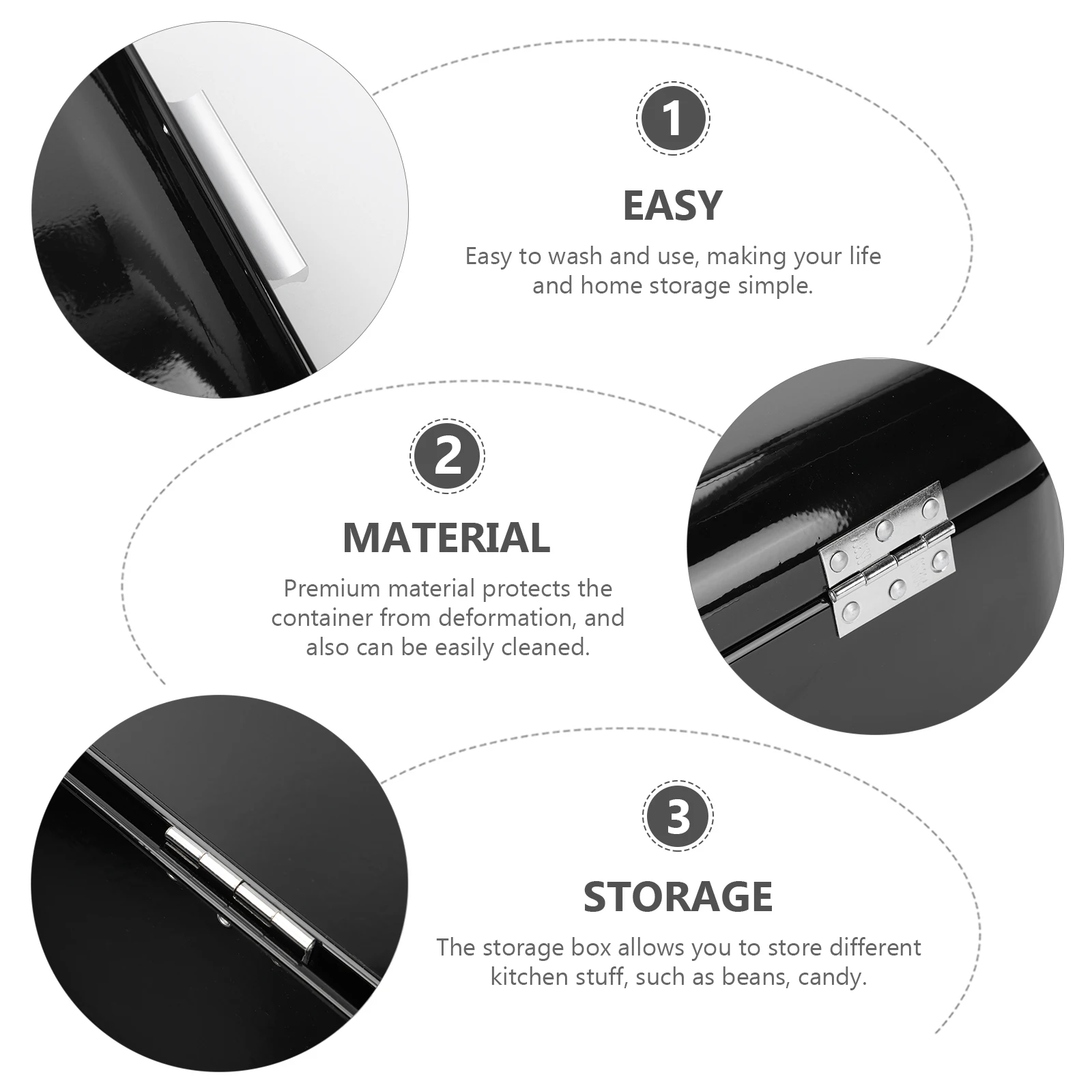 

1pcs Bread Box Storage Container Airtight Metal Jars for Kitchen Counter Top Bread Organizer Food Storage Canisters