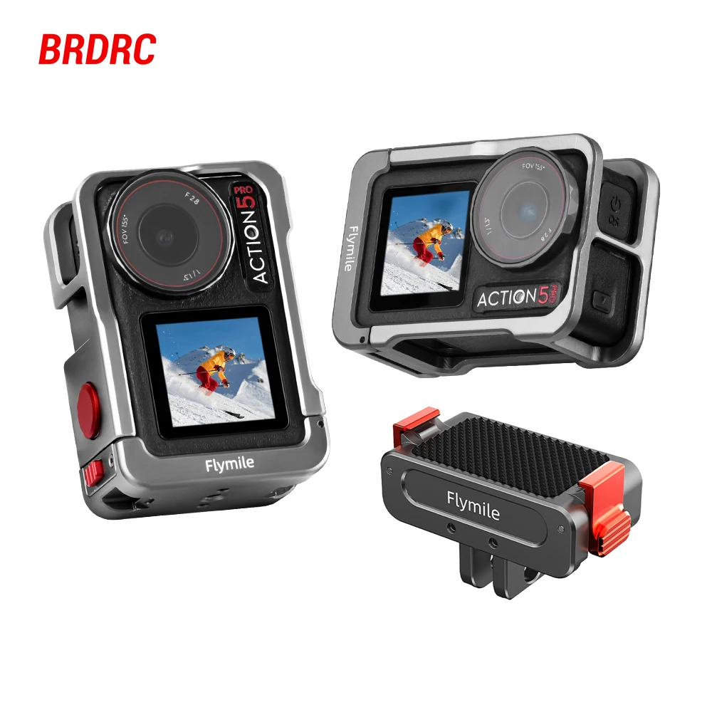

Flymile Metal Cage Frame Case for DJI Action 5 Pro Camera Accessorise Multifunction Expansion Protector Cold Shoe Mount Adapter