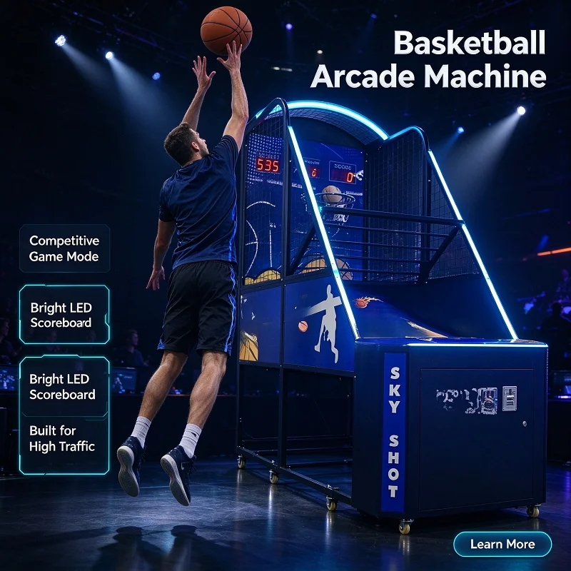 8. Basketball Arcade Machine Moving Hoop Commercial Coin Operated Equipment for FEC and Shopping Center
