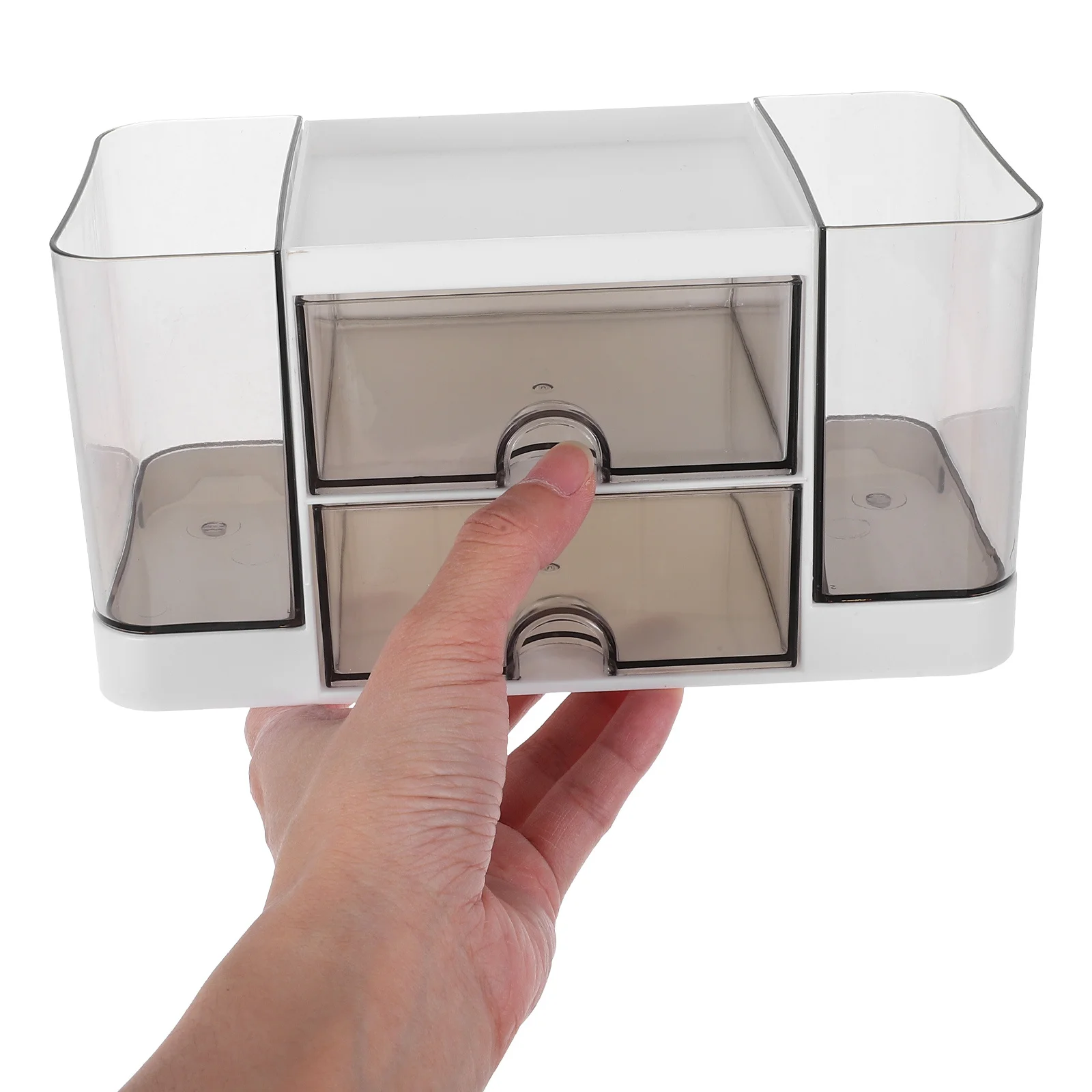 

Прозрачный пластиковый органайзер для хранения, большой вместимости, настольный контейнер для канцелярии, ручек, документов, косметики, мелких предметов