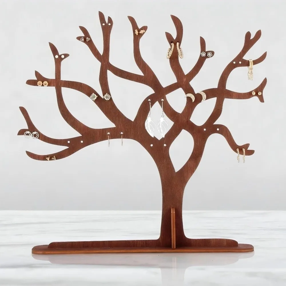 Wooden Wood Jewelry Display Stand Tree Branch Holder Up Earring Hanger Fashion Accessories Ornament Earring Rack