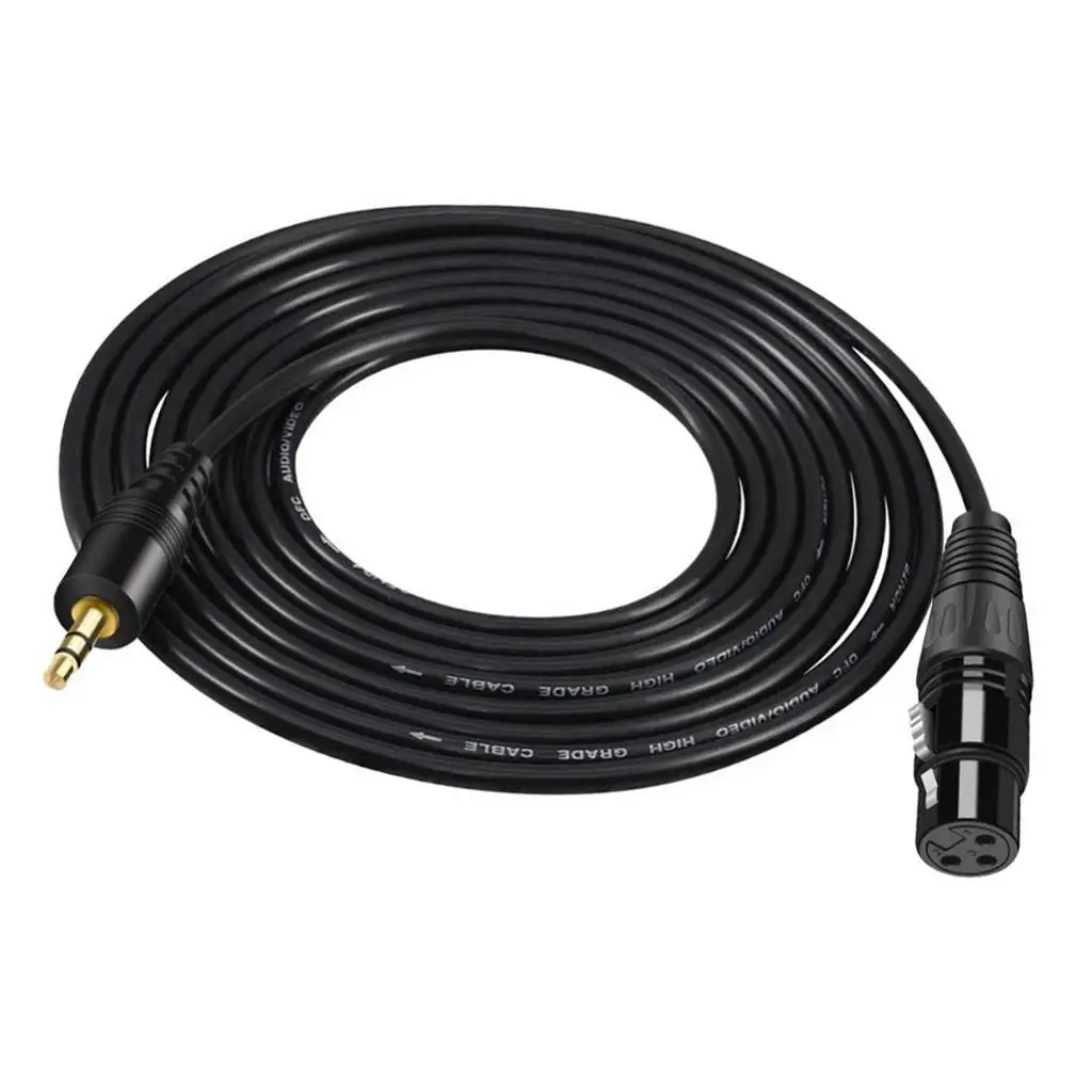 Professional Audio Microphone Adapter Cable 3.5mm TRS Male Plug to XLR Female Balanced Cable for Recording Studio and Speakers