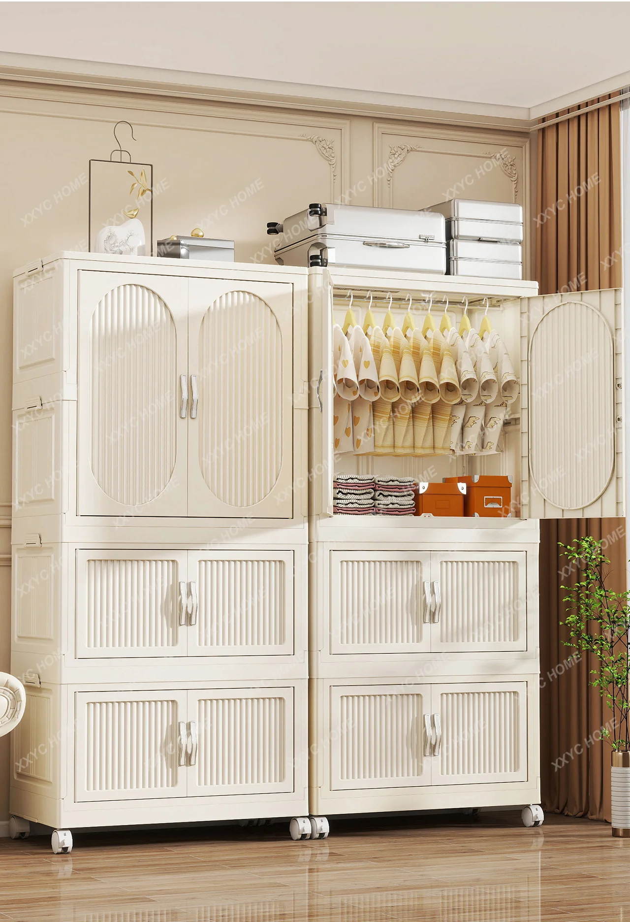 SQFolding simple children's clothing storage cabinet baby wardrobe plastic household storage