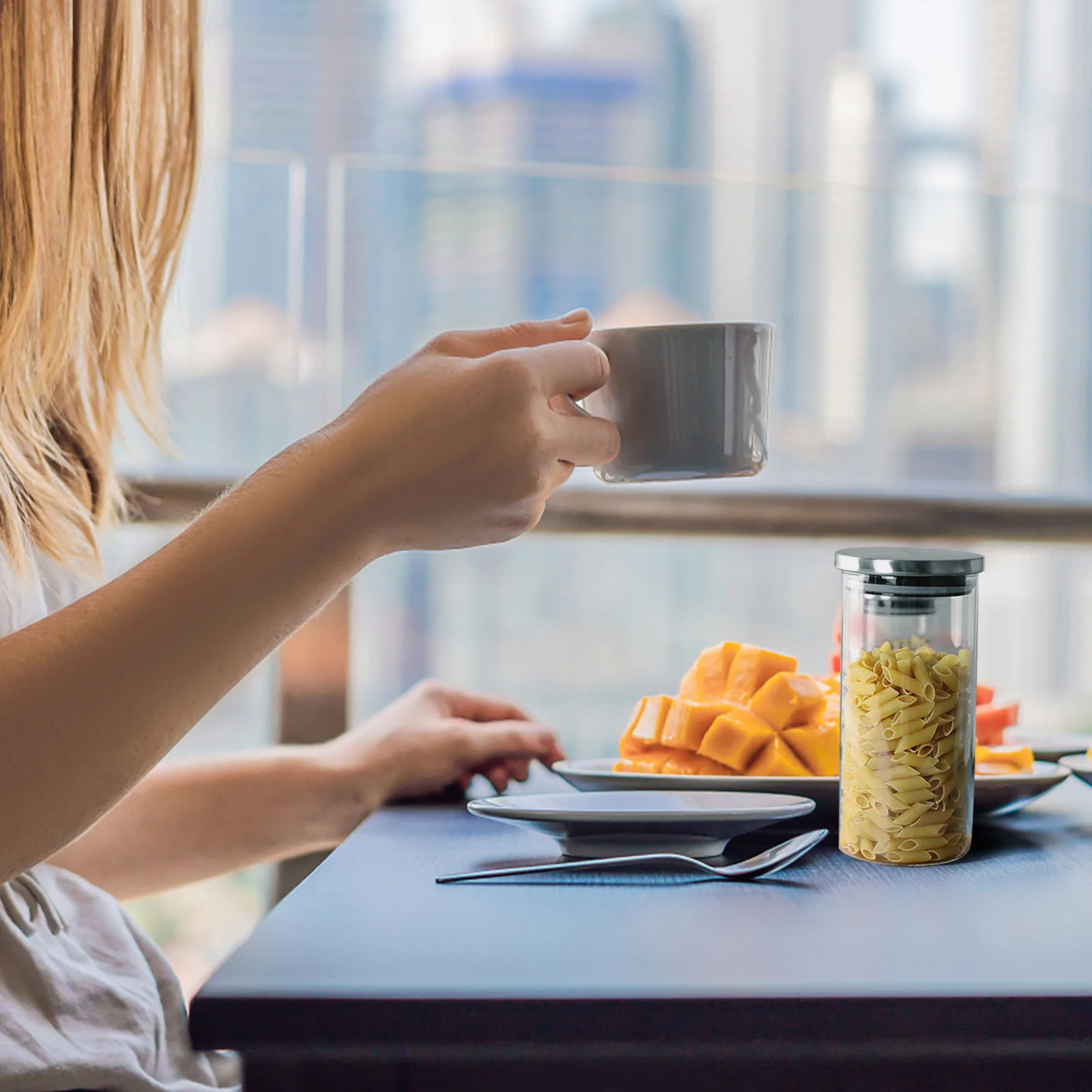 

Transparent Glass Dry Grains Food Storage Container Jar Airtight Kitchen Organizer Sealing Storage Case Leakproof Dry