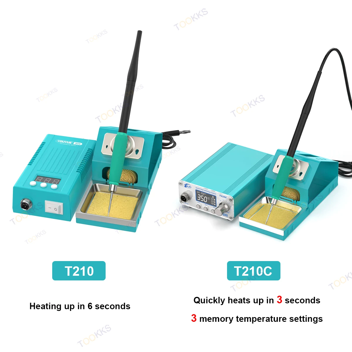 HZY T210C/UYUE T210 3S Rapid Heating Electronic Soldering Iron LED Soldering Station with 210 Tips For PCB Repair Welding Tools