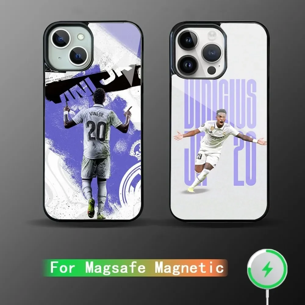 Football star v-Vinicius jr Phone CaseFor IPhone 15 14 13 Pro Max 11 12 Mini Alex Mirror For Magsafe Wireless Charging Cover