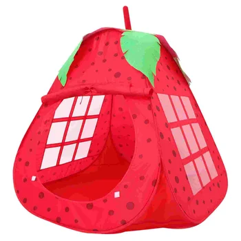 Children&#x27;s strawberry tent portable children&#x27;s playhouse indoor castle foldable tent ocean ball pool play tent