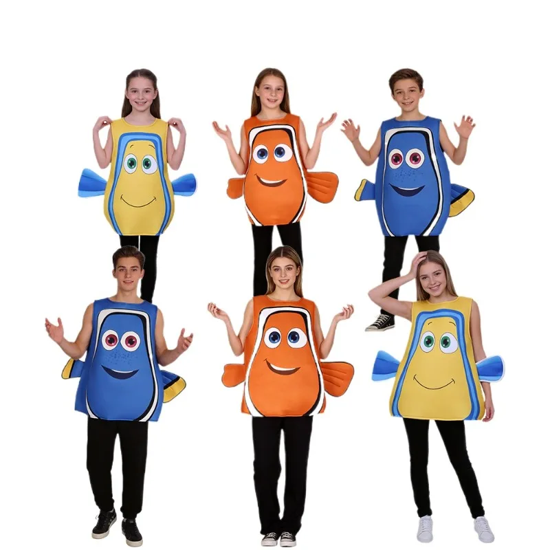 New Sea Animal Cosplay Costume Cartoon Finding Nemo Clownfish Sponge Suit Halloween Theme Party Role Playing Outfits for Unisex view 6