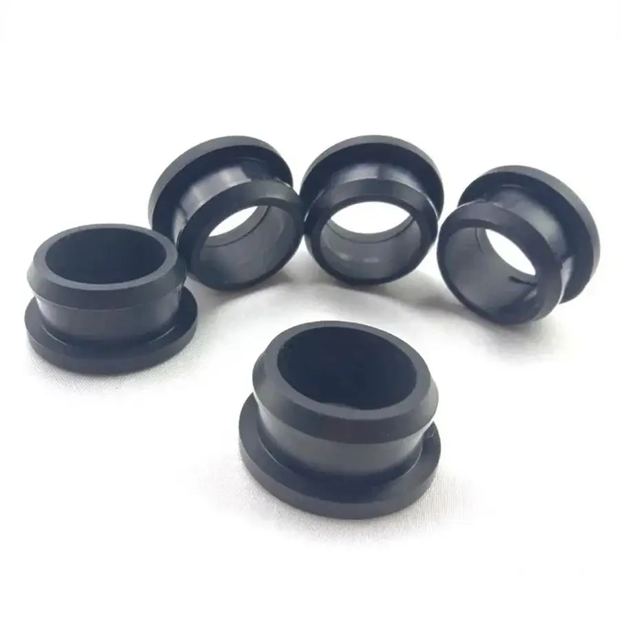 Black Silicone Rubber Snap-on Grommet Hole Plugs End Caps Bung Wire Cable Protect Bush 4.5mm-30mm