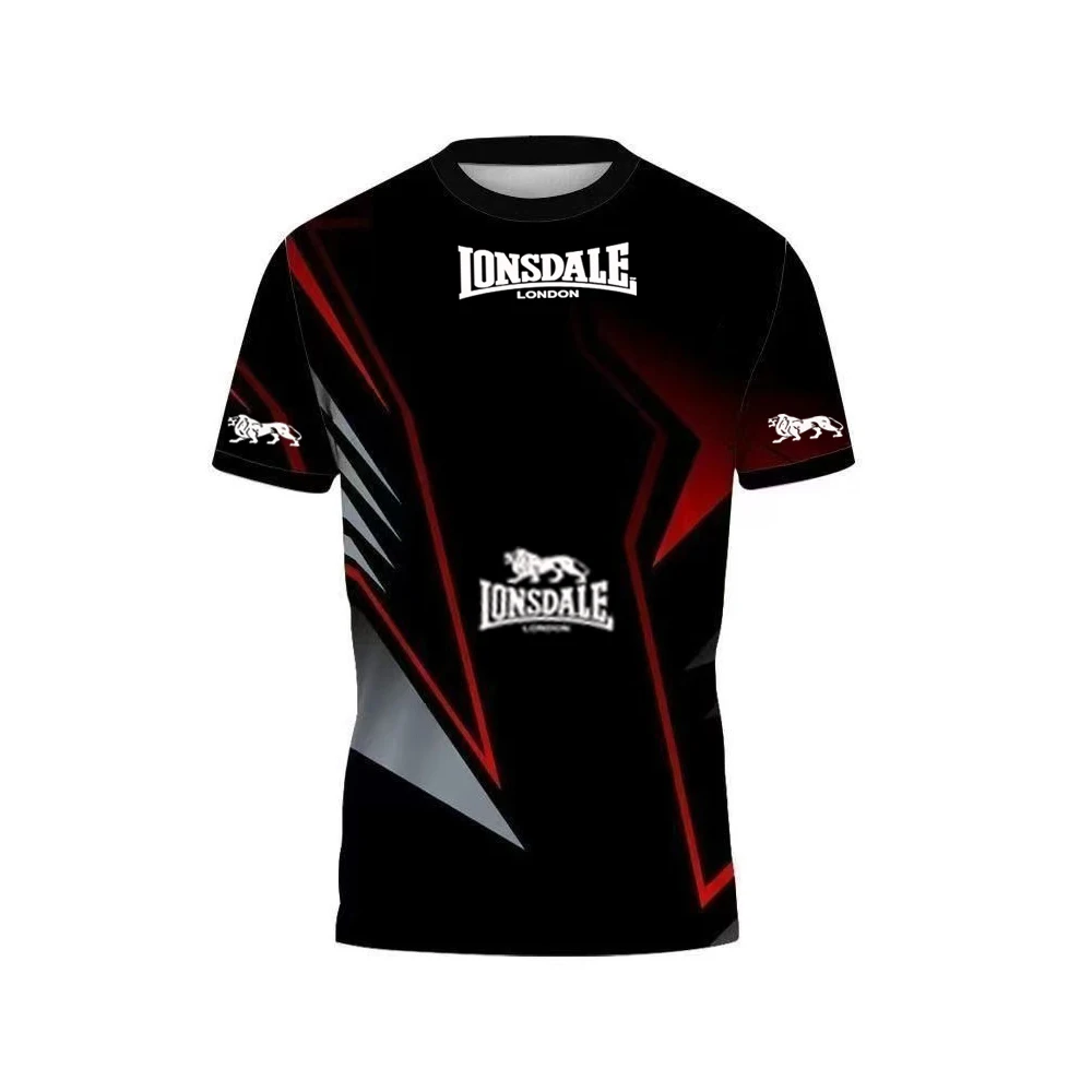 

LONSDALE Men's Short sleeved T-shirt Summer Thin Round Neck Versatile Breathable Youth 3D Printed Summer Clothes