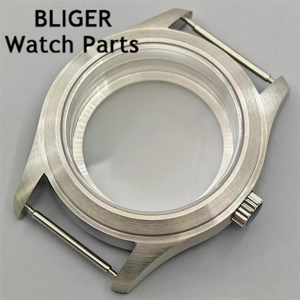 BLIGER 36mm/39mm Pilot Watch Case Blue Green AR coating Sapphire Glass Fit NH34 NH35 NH36 ETA2824 PT5000 Miyota9015 Movement