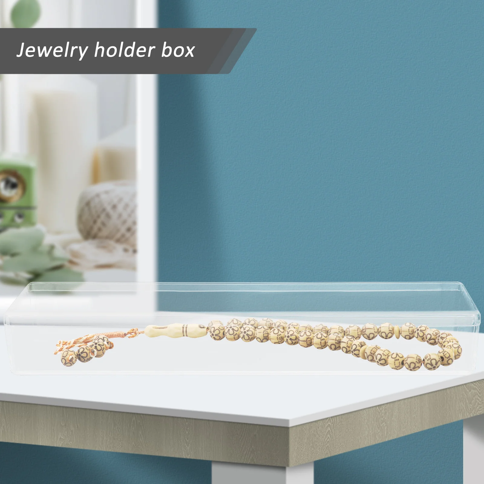 

Acrylic Jewelry Storage Box Clear Small Portable Display Case Necklace Ring Organizer for Bedroom Dressing Table Storage