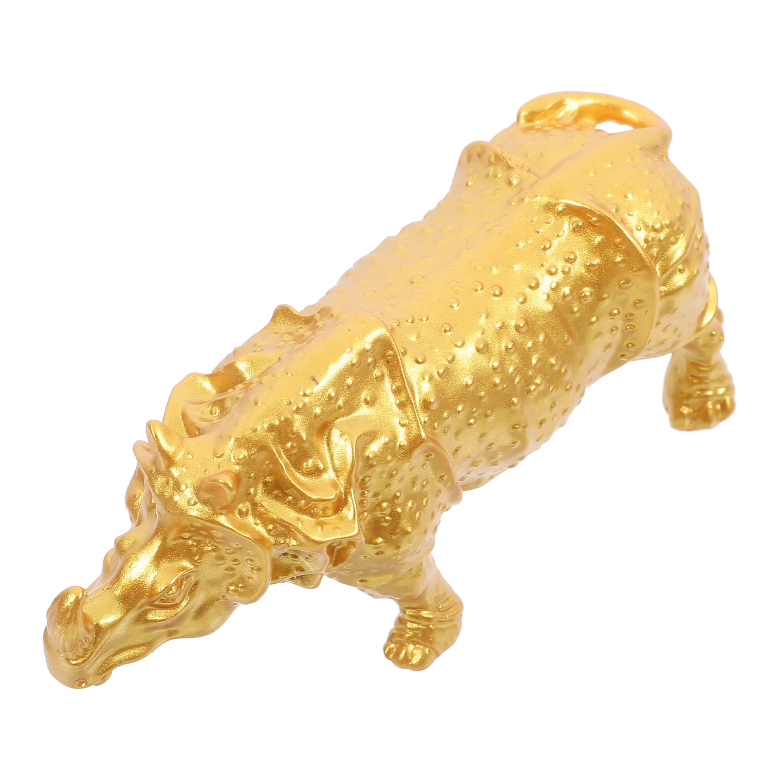 

Mini Resin Rhinoceros Statue Golden Animal Ornament for Desktop Shelf Decor Vintage Home Office Interior Decorative Statues