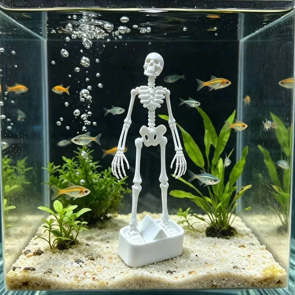 Air Pump Driven Dancing Skeleton Aquarium Bubbler 3D Printed Dancing Underwater Dynamic Skeleton Bubbler Realistic Plastic