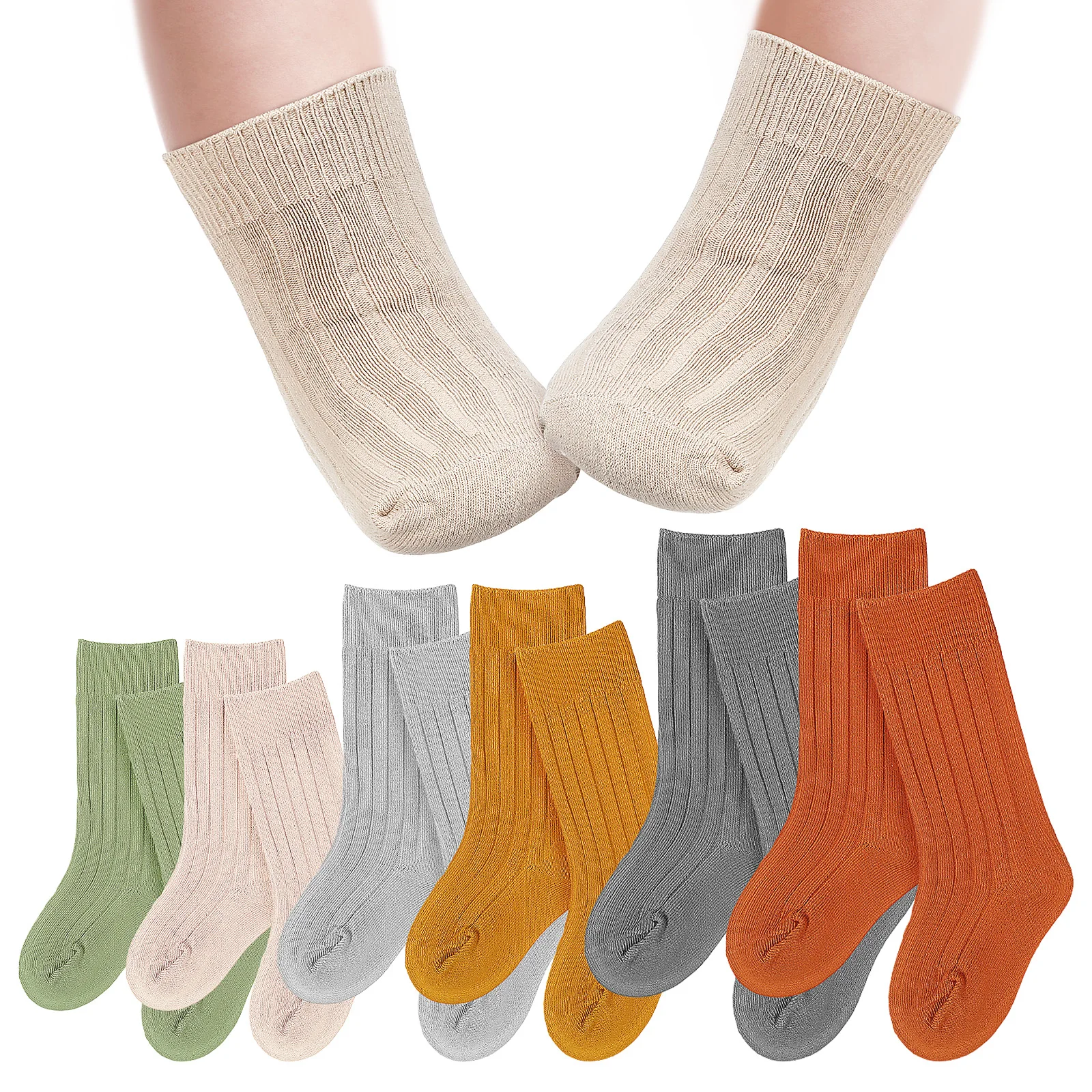 

Baby Knee Socks Newborn Toddler Long Ankle Infant Stockings Soft Combed Cotton Non Slip Multiple Colors Durable