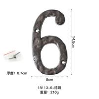 New Metal Letters House Number Retro 3D Sign Cafe Wall Creative Cast Iron Decoration Doorplate Digital Arabic Furniture Hardware