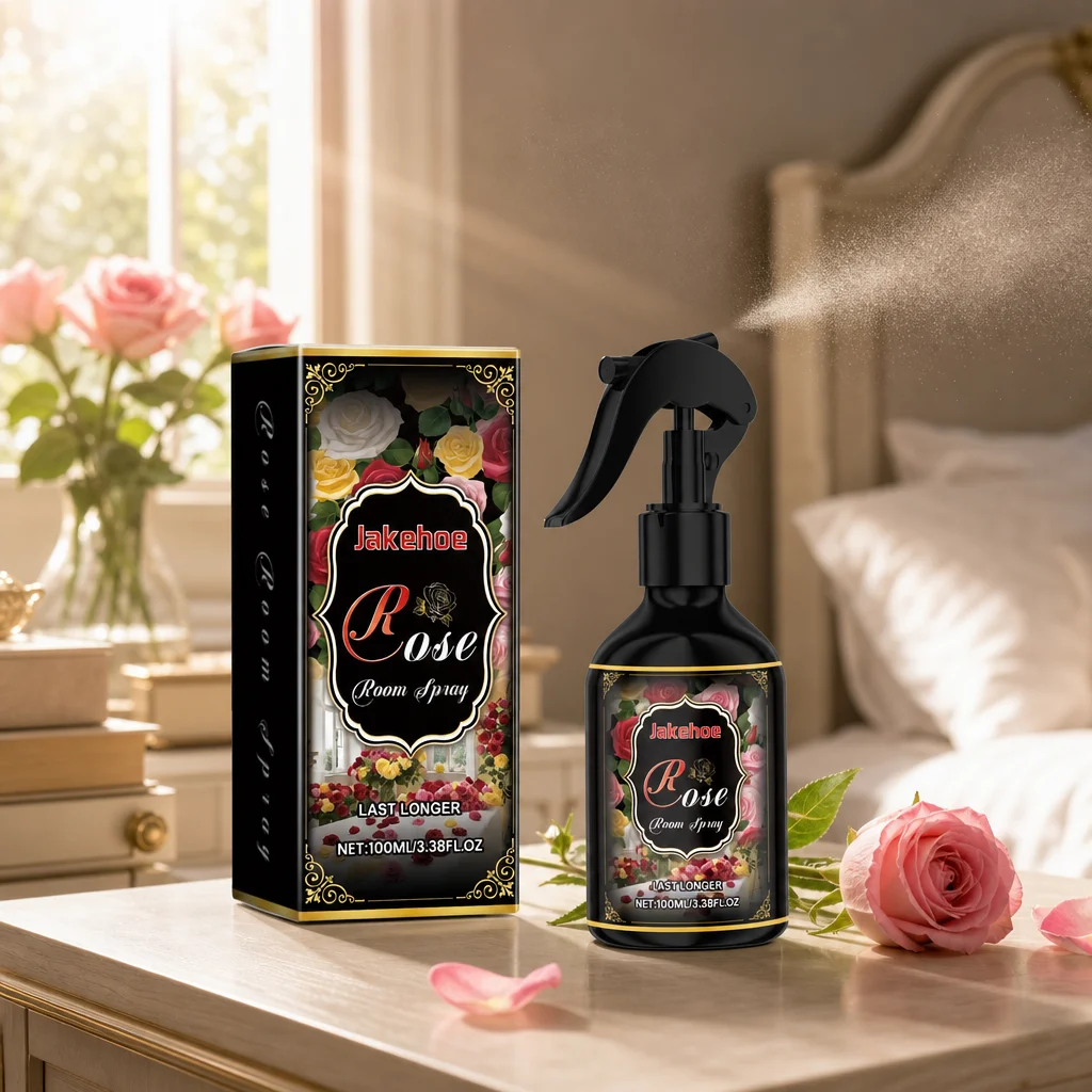 Rose Room Spray - 3.38 fl oz (100ml) Long-Lasting Home Fragrance Mist, Premium Rose Scented Odor Eliminator & Air Freshener Spray for Bedroom, Living Room, Linen and Bathroom