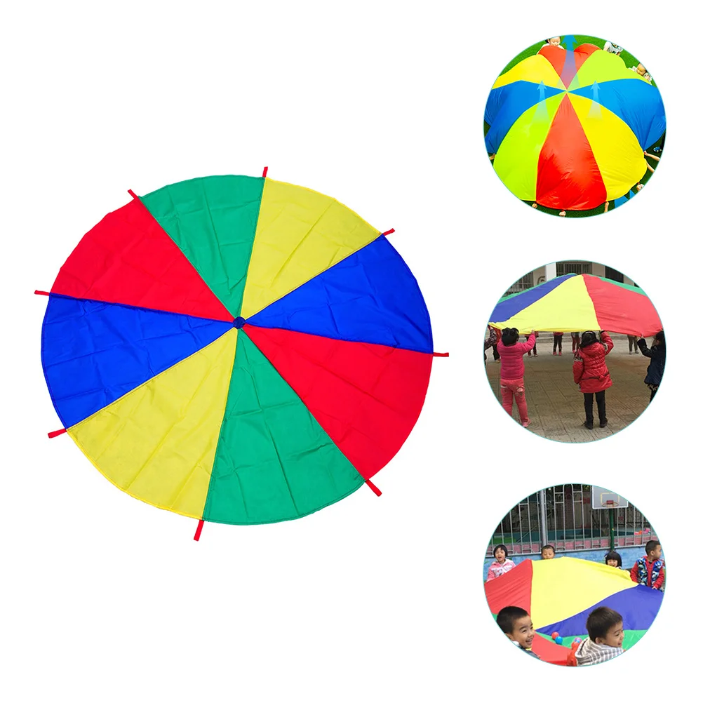 Games Colorful Umbrella Kids Toy Rainbow Parachute Letter Portable Nylon Team Child for Recreation