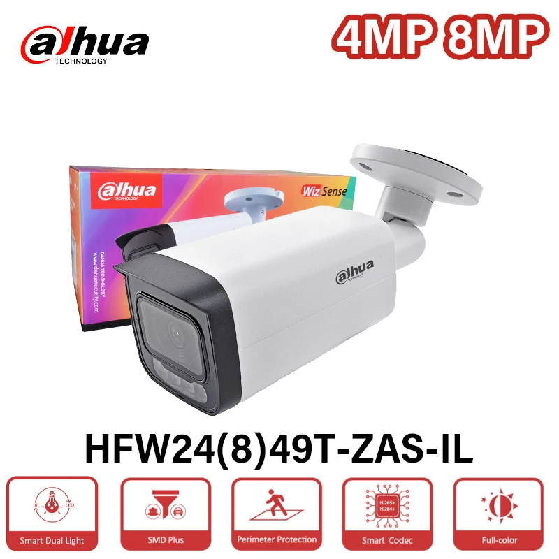 Dahua Full Color Vari-focal IP Camera Warm Light&IR 60m Built-in MIC Smart Human Detection PoE IPC-HFW2449T-ZAS-IL HFW2849T-ZAS