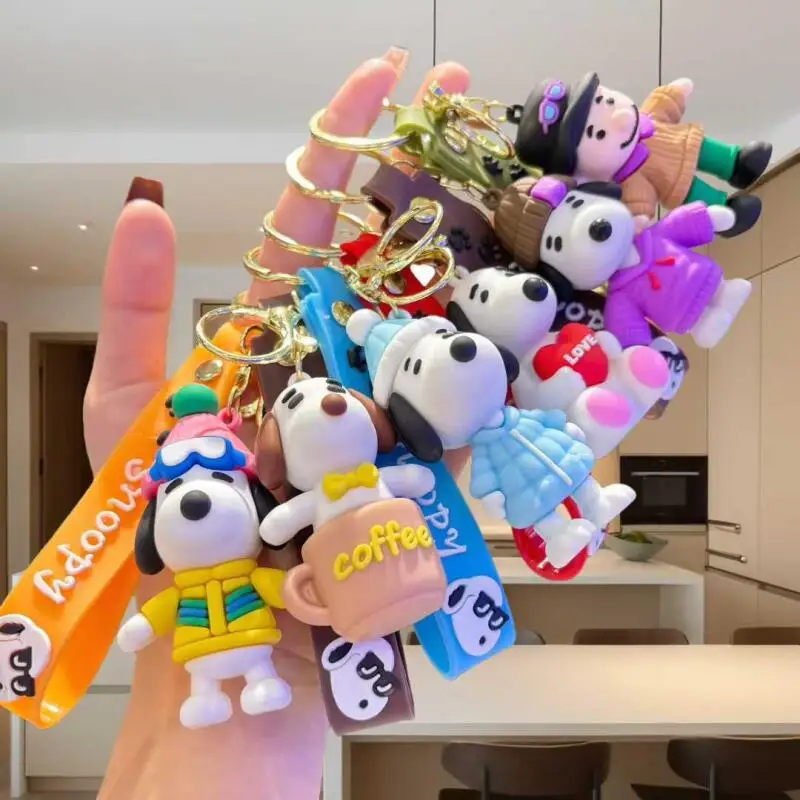 Creative Large Size Official Snoopy Plush Keychain Cute Bag Ornament Couple Accessory for Car Keys Daily Matching Decor