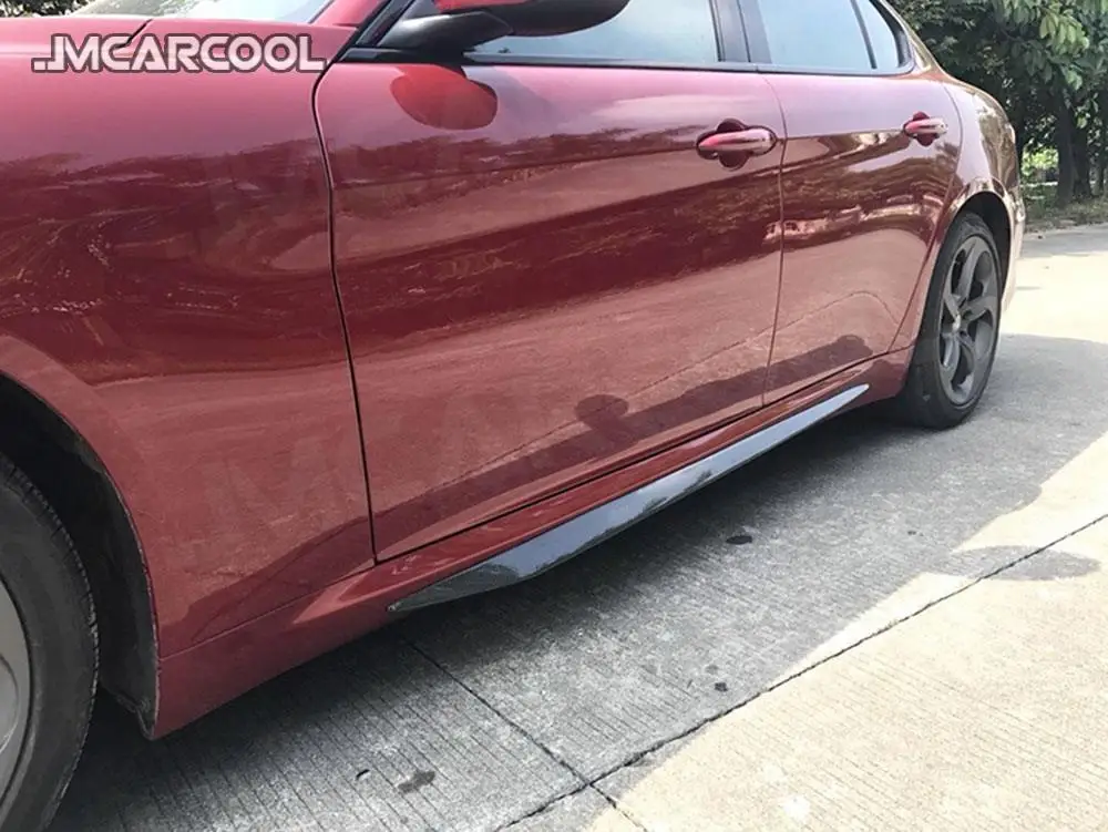 ألياف الكربون الجانب التنانير الوفير مآزر ملصقات يناسب ألفا روميو جوليا سيدان 4 باب 2015 2016 2017 السيارات تصفيف السيارة